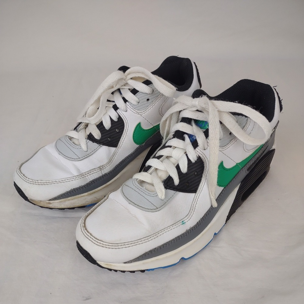 Nike Air Max 90 LTR White/ Green Shoes Youth 4Y Womens 5.5  or 6 (DV3607 102)‎
